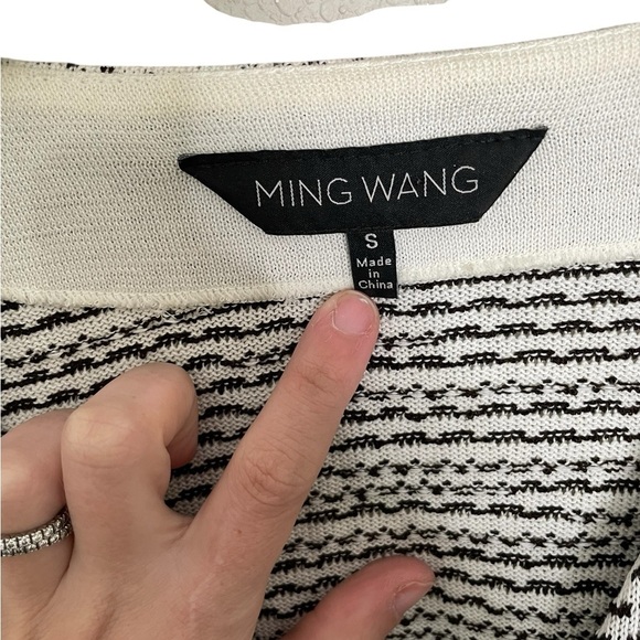 Ming Wang Black White Drape Bead Cardigan Small - Picture 6 of 7